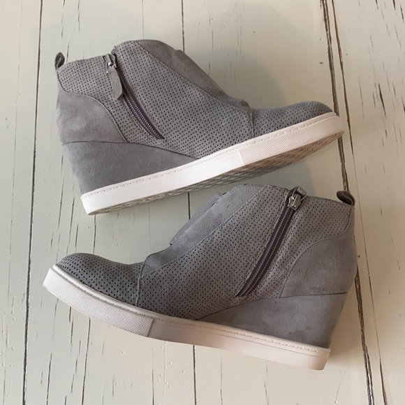 Linea Paola l Grey Anna Wedge Sneakers Size 8.5 - Picture 3 of 8